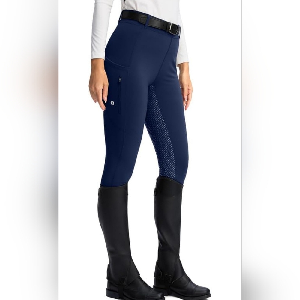 SANTINY Women's Equestrian Silicone Full-Seat Breeches, Size M, EUC.